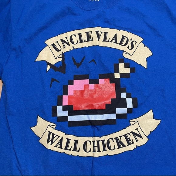 Loot Crate Exclusive Blue Uncle Vlad’s Wall Chicken Short Sleeve Tee Men’s SzMed - Picture 3 of 4